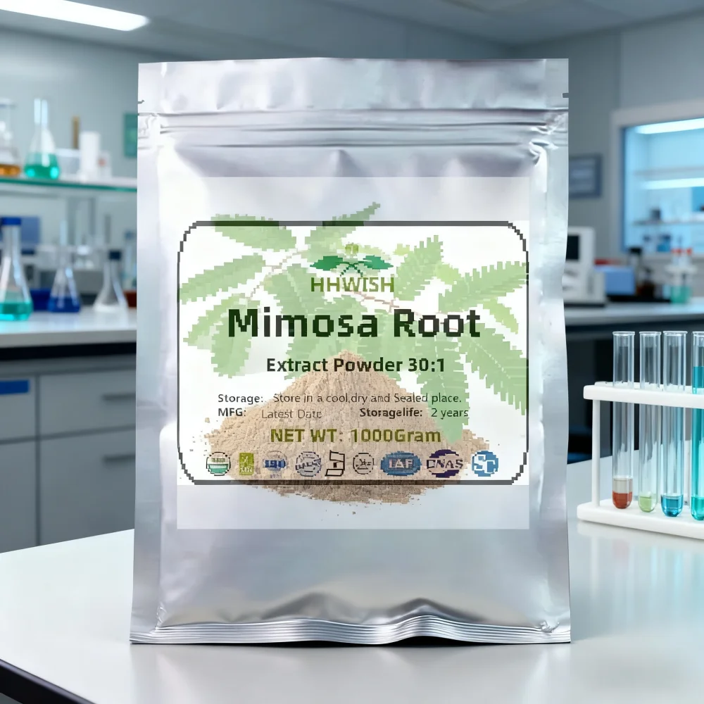 Embalaje de bolsa de papel de aluminio sellado personalizado de fábrica de venta caliente mundial para mimosa rootextract, el precio más bajo, entrega rápida
