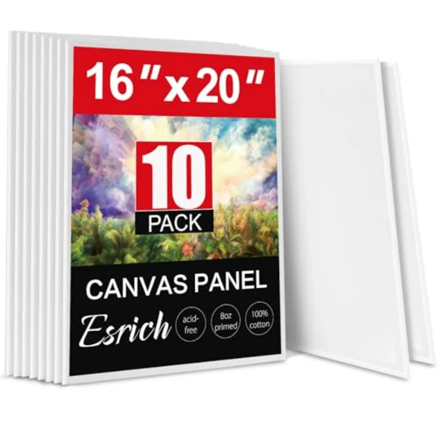 

Canvas for Painting Inch, Pack Flat Canvas Boards for Painting Cotton Primed Acid Free Large Blank Canvases, Canvas Panels for