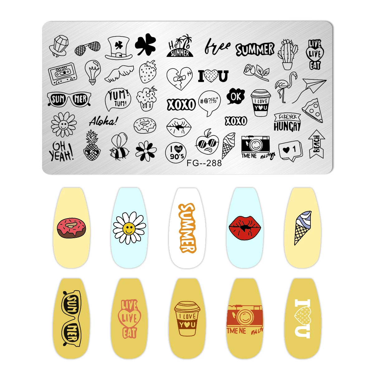 Plaque d'Estampage en Acier Inoxydable pour Nail Art, Dessin Géométrique, Vague, Ligne, Modèle, Coupe Française, Pâques, Halloween, Paix