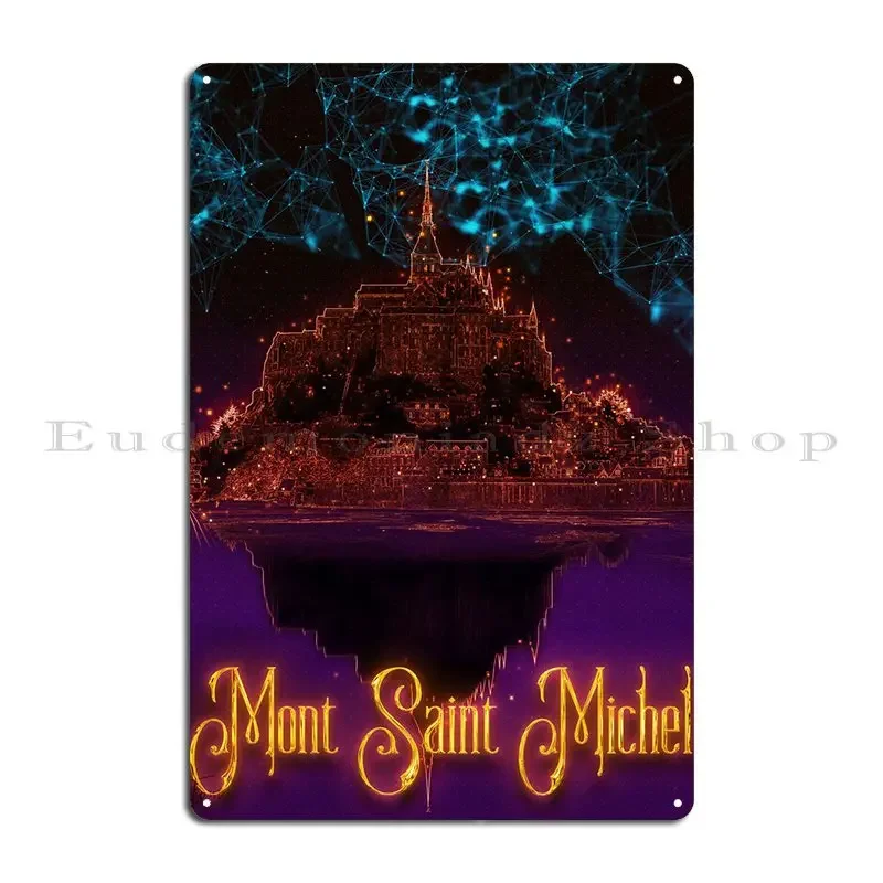 Mont Saint Michel Metal Sign Bar Cave Cinema Printing Wall Decor Rusty Tin Sign Poster