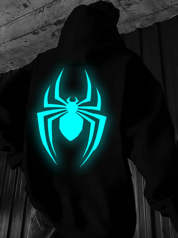 

Men's Fashion Hoodie Spider Harajuku Luminous Style Casual Sports Tops Women Casual Animal Spider Hoodies Unisex Gifts