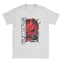 Cyber Japanese Punk Gaming Short Sleeve Tees Printed Awesome Samurai Rock Band Game T-Shirts for Men O Neck Cotton T Shirts X