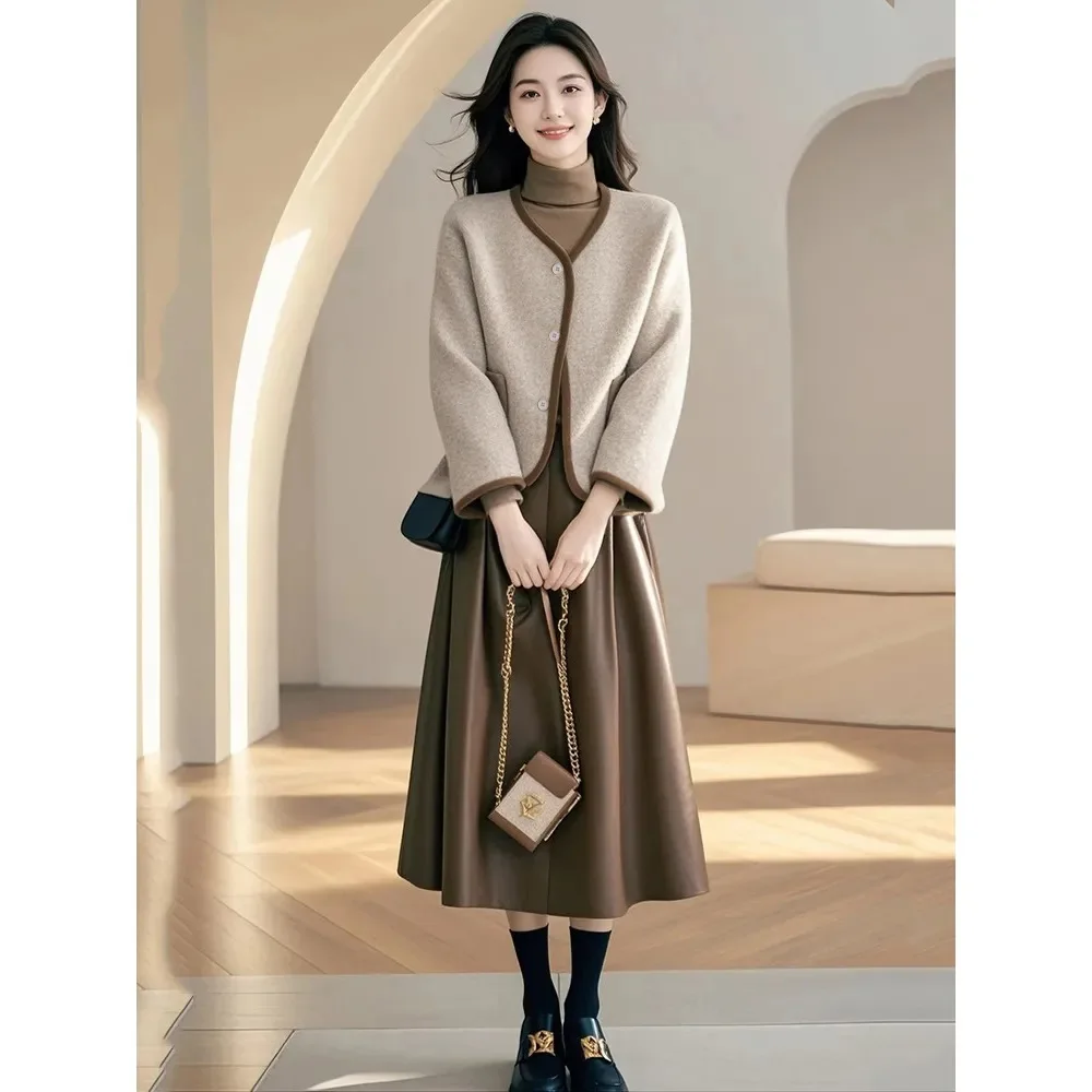 

High-end Small Foreign Style Super Good-looking Short Small Fragrant Wind Woolen Jacket Women's Autumn Winter Models