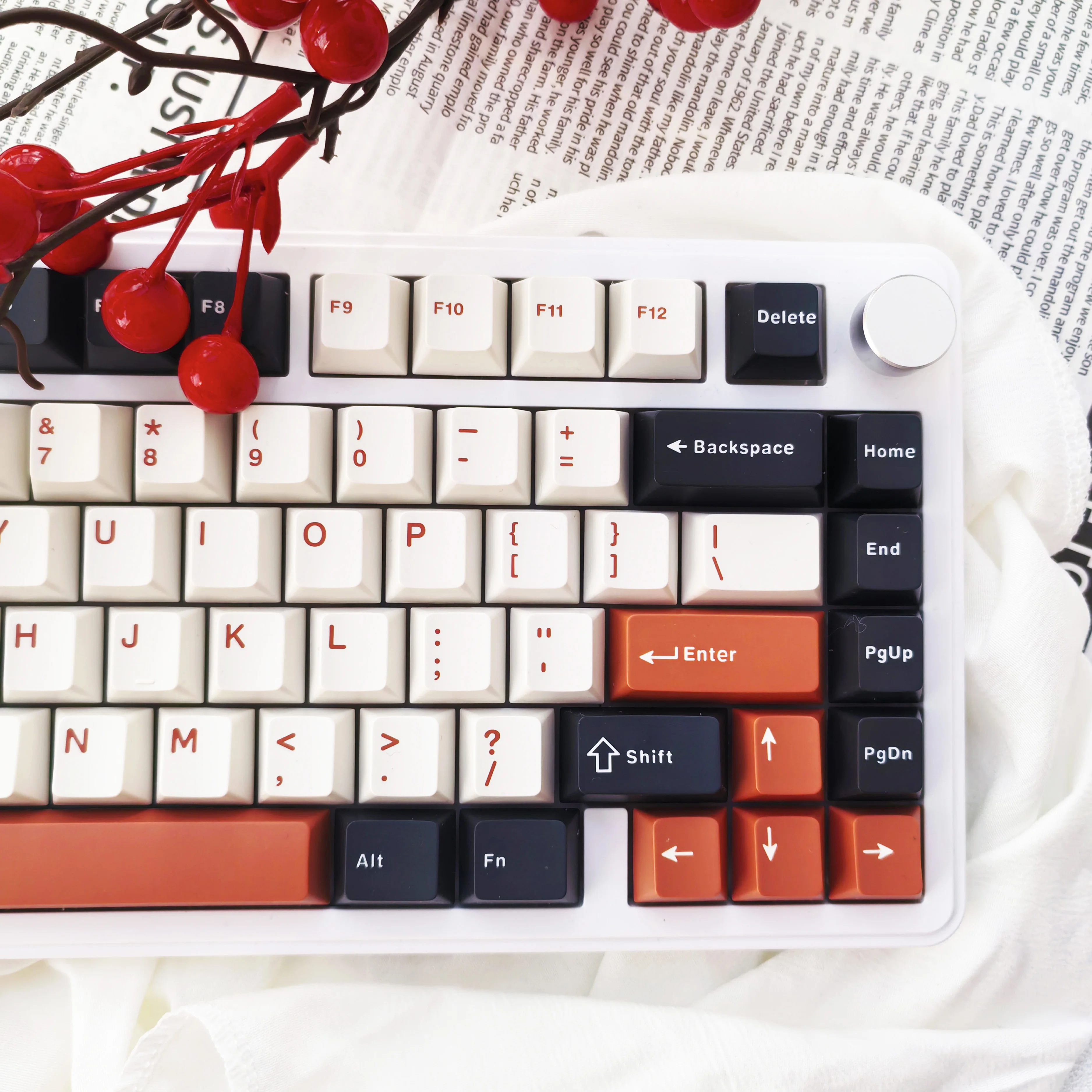 128 Keys Ink Orange Double Shot PBT Keycaps Cherry Profile Key caps for Gateron MX Switches Mechanical Keyboard 3