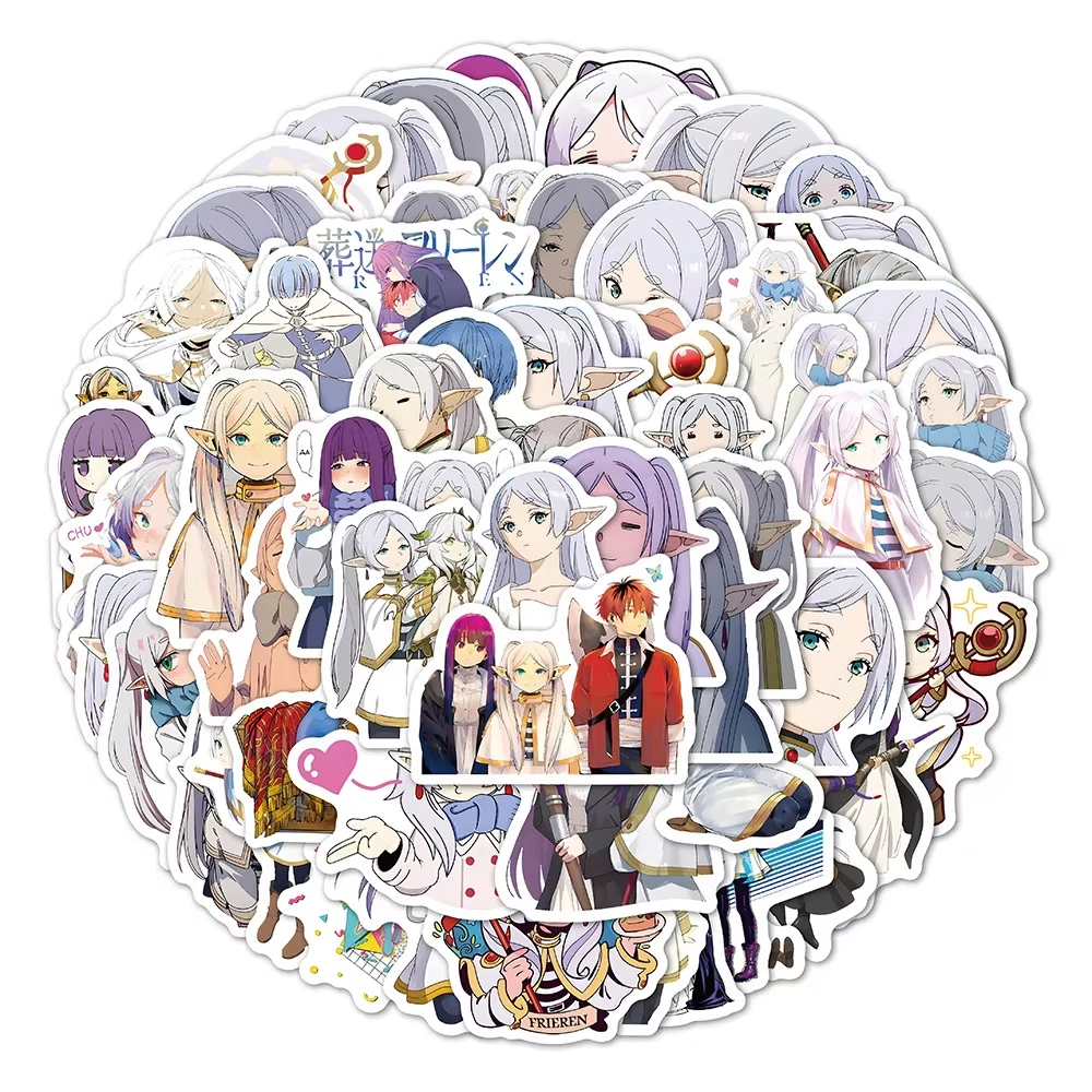 

60pcs Anime Frieren Beyond Journeys End Stickers Himmel Frieren Anime Decals Skateboard Laptop Phone Girl Waterproof Sticker