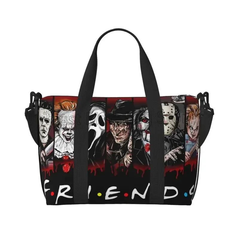 Horror Movie Friends Character Travel Duffel Bags Waterproof Weekender Overnight Handbag Unisex Large Capacity Carry on Bag