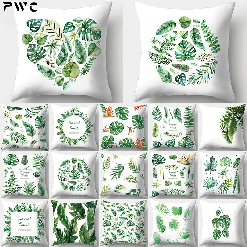 

Tropical Plants Pattern Decorative Cushions Pillowcase Polyester Cushion Cover Throw Pillow Sofa Decoration Pillowcover