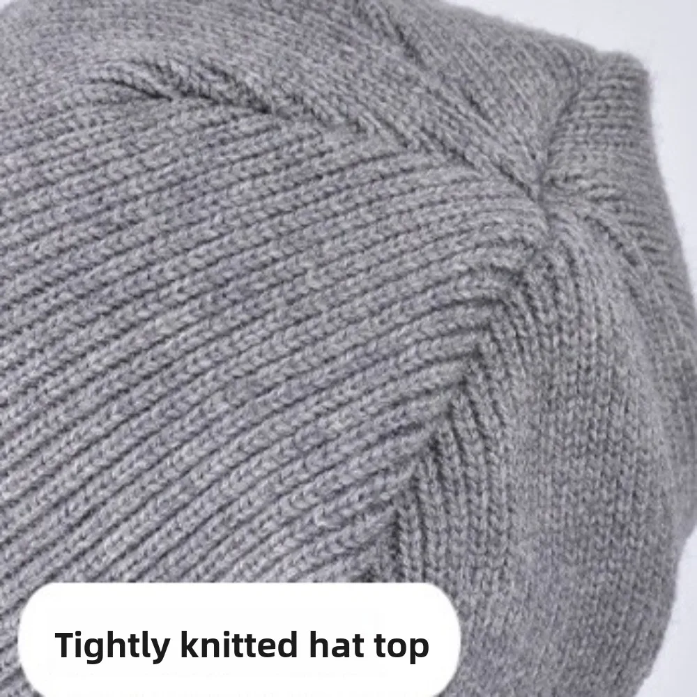 قبعة دافئة الشتاء قفاز قبعة مجموعة الكورية نمط الرقبة أدفأ محبوك قبعة قفازات وشاح قبعة بحافة بلون الصلبة قبعة في الهواء الطلق