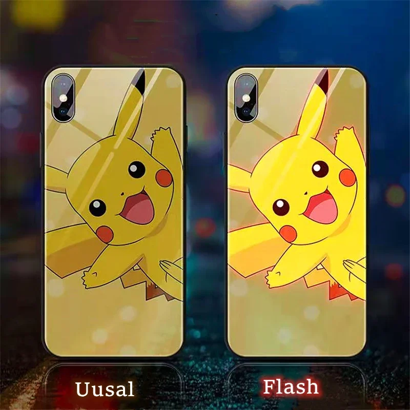 Funny Led Light Up Phone Case For iPhone 16 15 14 Plus 13 12 11 Pro Max X 7 8 X XR SE Glass Cool Shockproof Coque Funda Glow