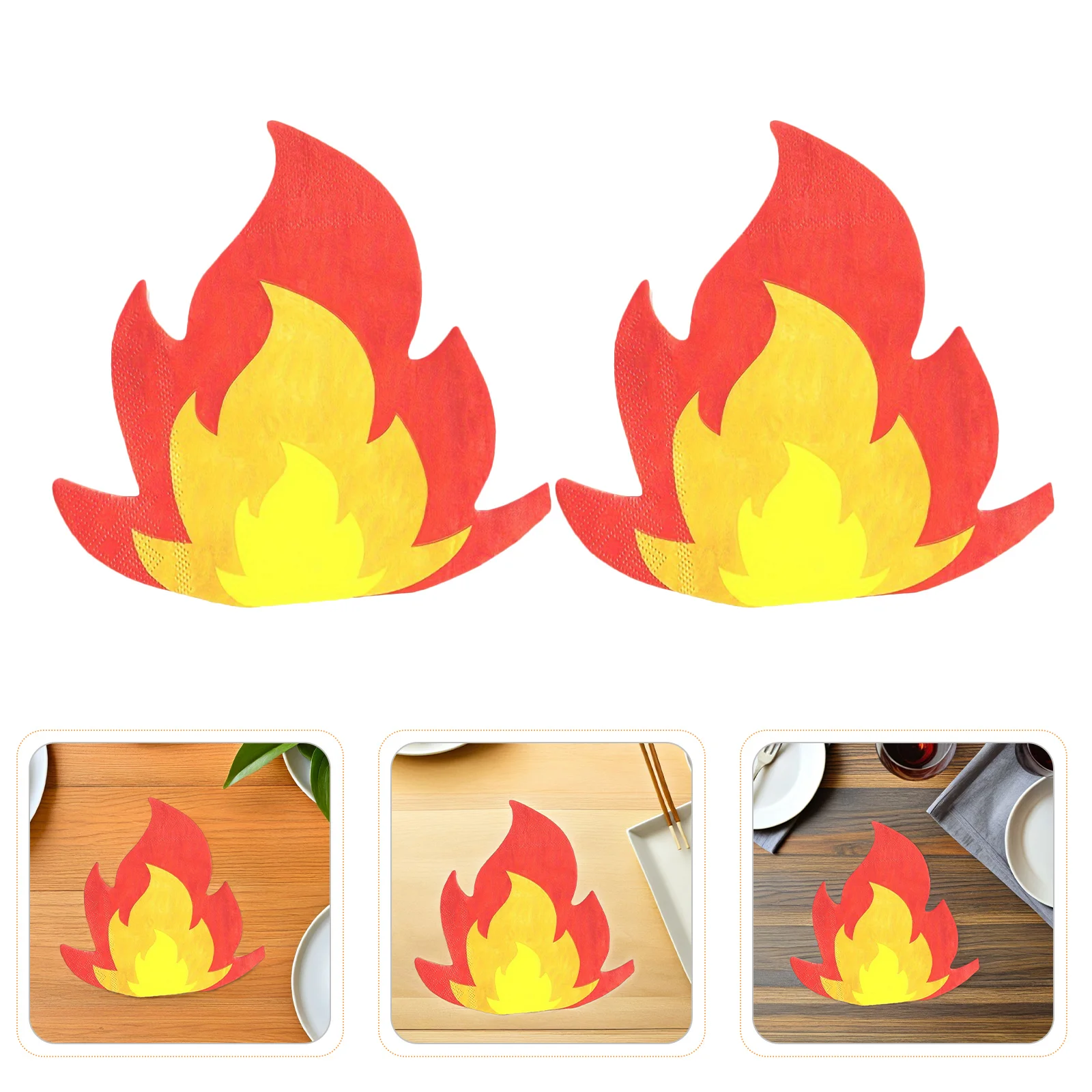 

60Pcs Flame Napkins Fire Themed Party Supplies Excellent Absorbency for Graduation Game Day Wings Picnic Kitchen Cleanup
