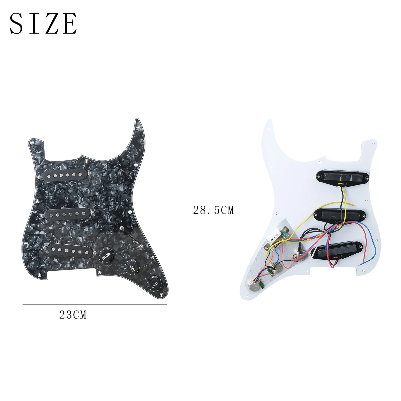 Electric Guitar Pickguard Pickups Loaded Prewired Black 11 Hole Single Coil Pickguard Pickups Parts for FD ST Style Guitar