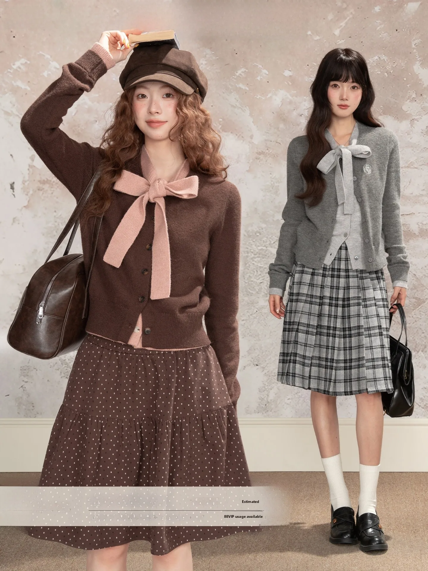 

Loveheynew College Sle Color Blo Knitted Cardigan Women's Faionable Winter Top with Belt Knot Long Sve