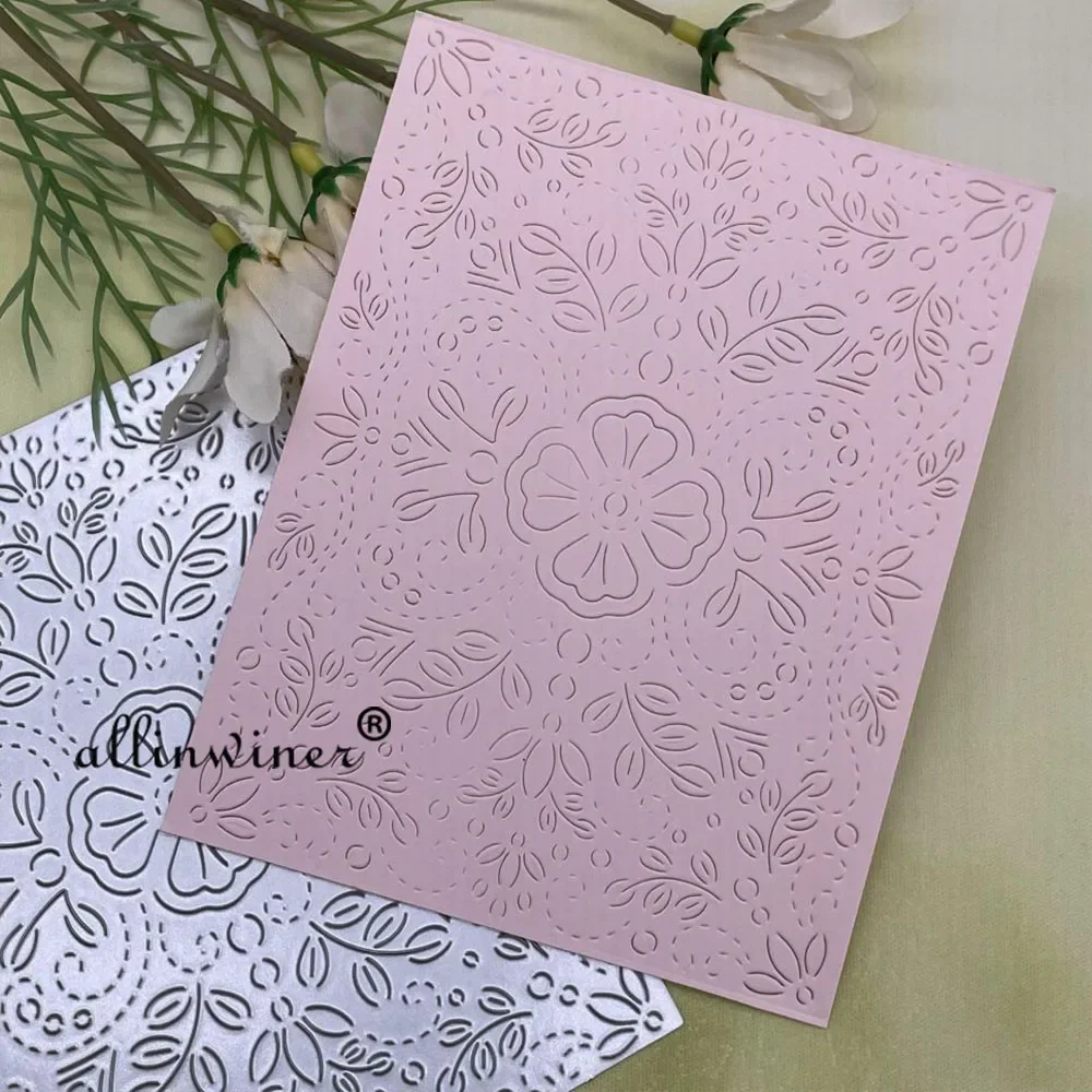 花葉背景金属切削ダイスステンシル-diy-スクラップブッキング用装飾エンボス加工手芸ダイカットテンプレート