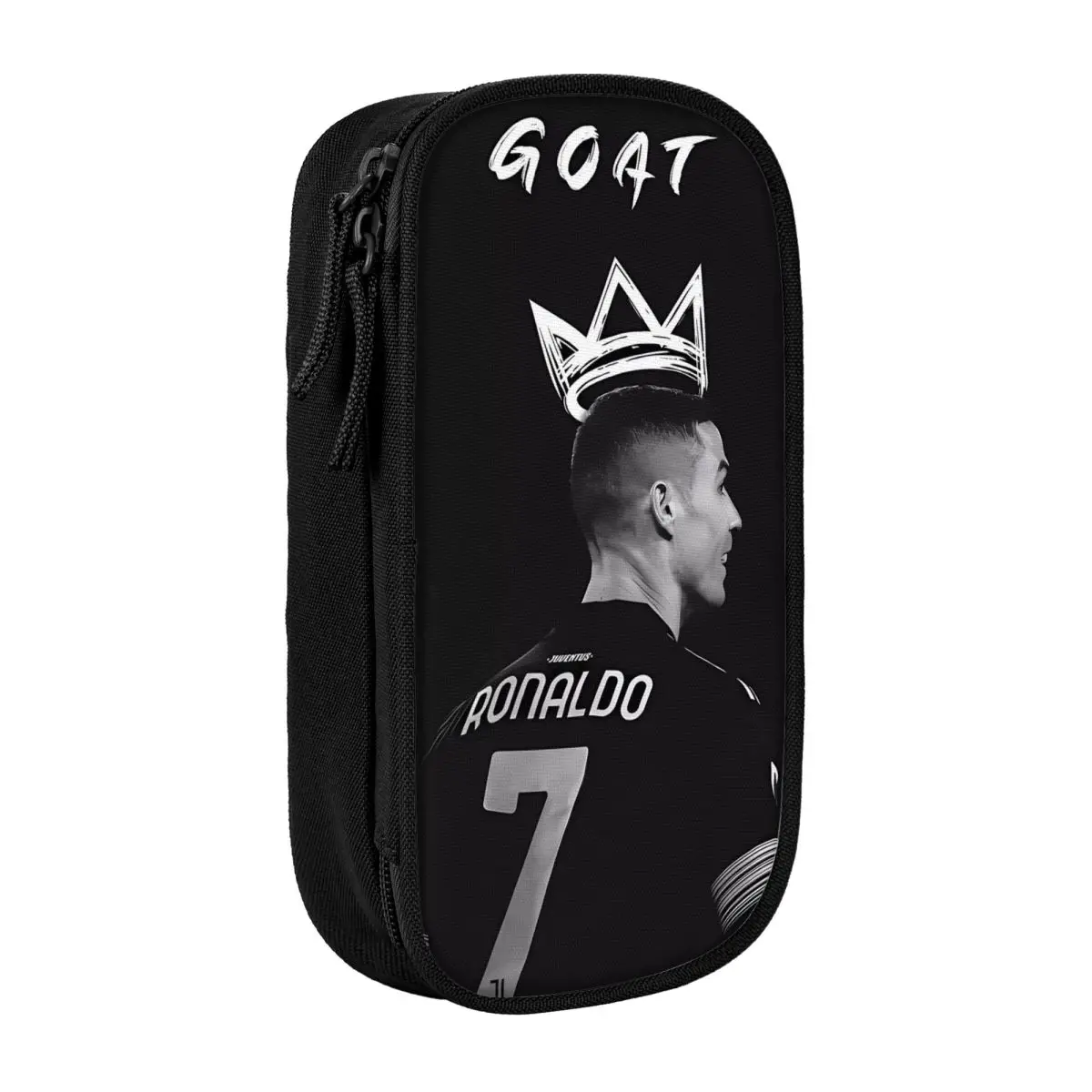 Estuche para lápices con firma de Ronaldo de fútbol, bolsa para bolígrafos de maquillaje para estudiantes, almacenamiento grande, estuches para cosméticos escolares