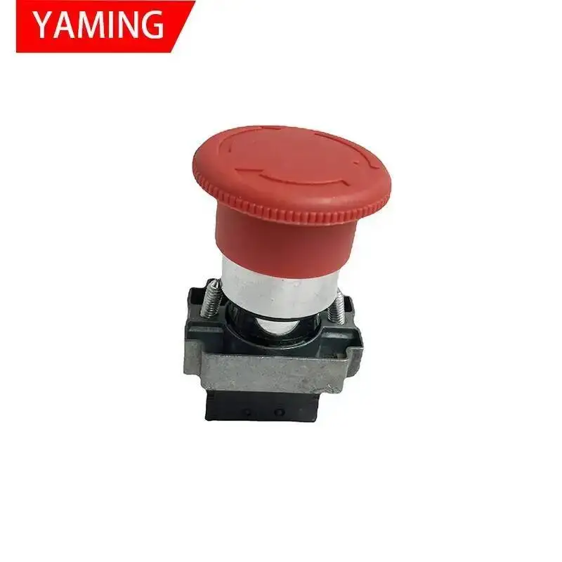 10a 22mm cogumelo vermelho cabeça redonda energia parada de emergência botão interruptor 1nc normalmente fechar XB2-BS542