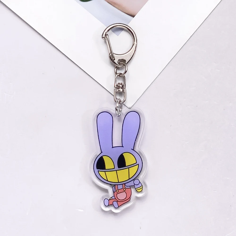 شخصيات كرتونية مذهلة السيرك الرقمي الاكريليك سلسلة مفاتيح السيارة الملحقات حقيبة سحرية على ظهره قلادة كيرينغ هدايا لمحبي