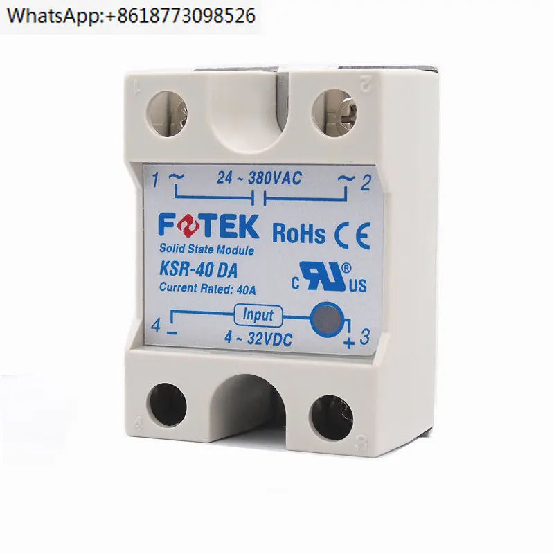 

3PCS-Brand new and original FOTEK single-phase solid-state relay KSR-40DA DC controlled AC 40A SSR-40DA