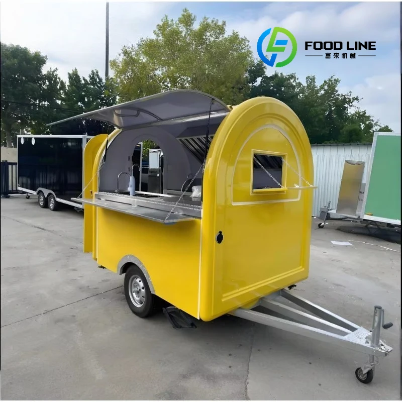 

Настраиваемый цветной мобильный прицеп для общественного питания, популярный грузовик для закусок и напитков для мороженого, фаст-фуд, конфеты, чипсы для хот-догов