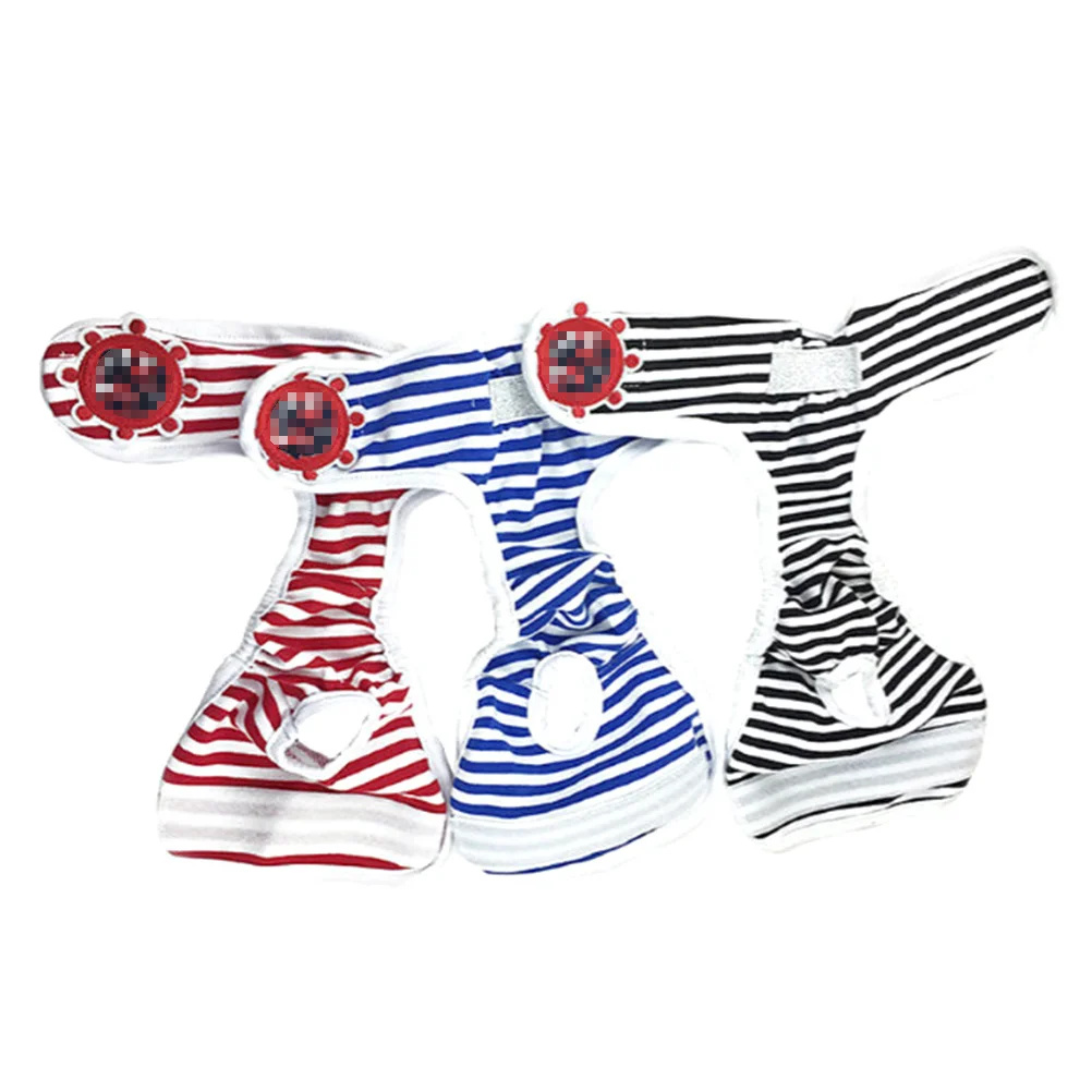 

Pet Safety Pants Dog Diaper Stripe Pattern Red S Comfortable Breathable Sanitary Physiological Pants for Female Dog Protection