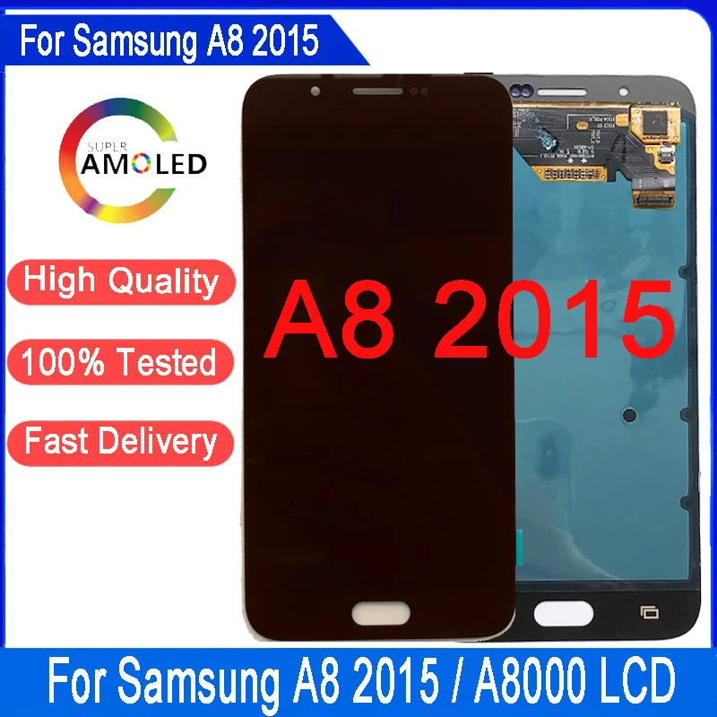 Pantalla LCD AMOLED de 5,7 pulgadas para Samsung Galaxy A8 2015 A800 A8000 A800F, montaje de digitalizador con pantalla táctil, pantalla LCD Super AMOLED