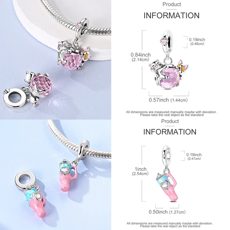 925 Sterling Silber Charm-Perlen Katze Mond Pfote Schmetterling Kreuz Sternennacht Krippenmotiv DIY Armband Halskette Geschenk für Frauen Mädchen – Detail 20