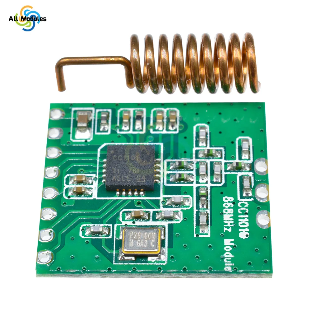 CC1101 Wireless RF Transceiver Board Module, Antena de Transmissão de Longa Distância para FSK, GFSK, ASK, OOK, MSK, 315 MHz, 433 MHz, 868 MHz,