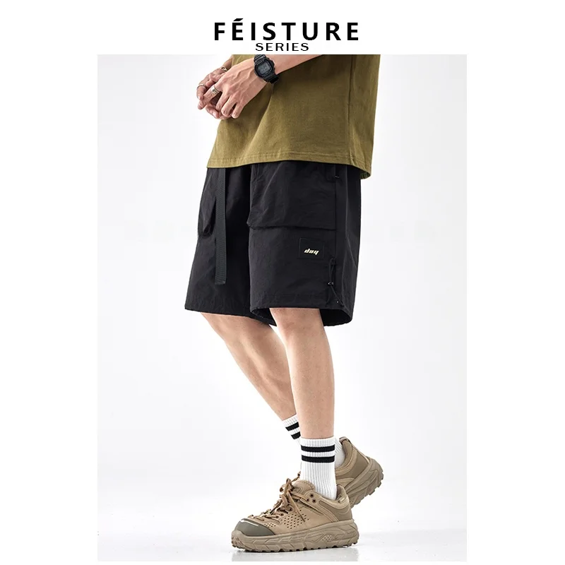 

Мужские повседневные свободные шорты-карго из быстросохнущей тонкой ткани, летние, молодежные, свободного кроя, длиной до колена