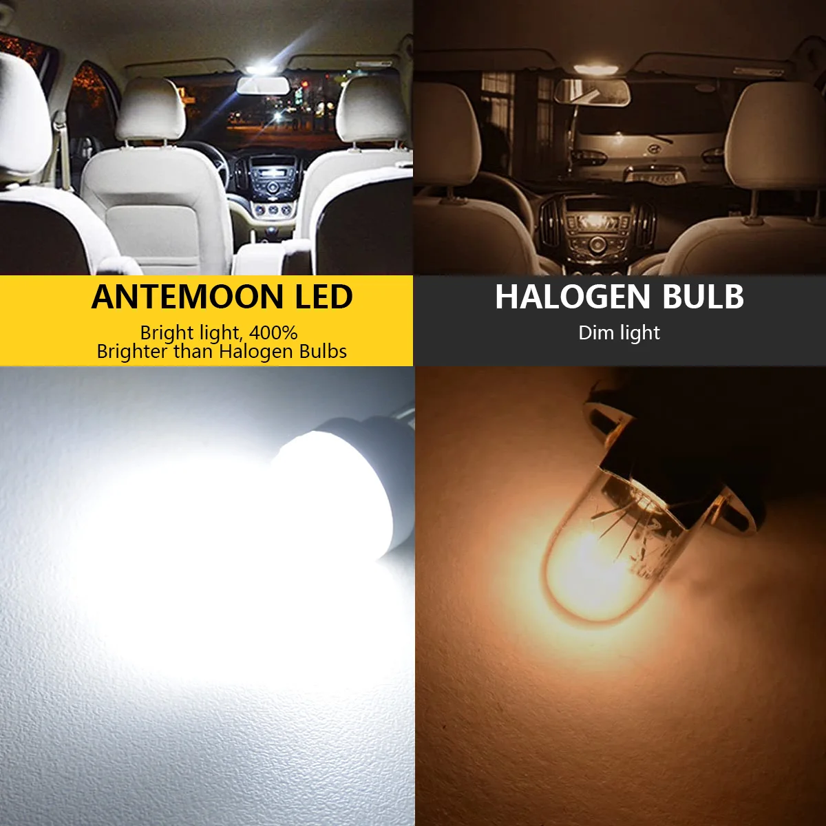 2Pcs Canbus T10 LED W5W LED Bulb No Error Car Interior Trunk Lights Side Marker License Plate Lamp White Super Bright