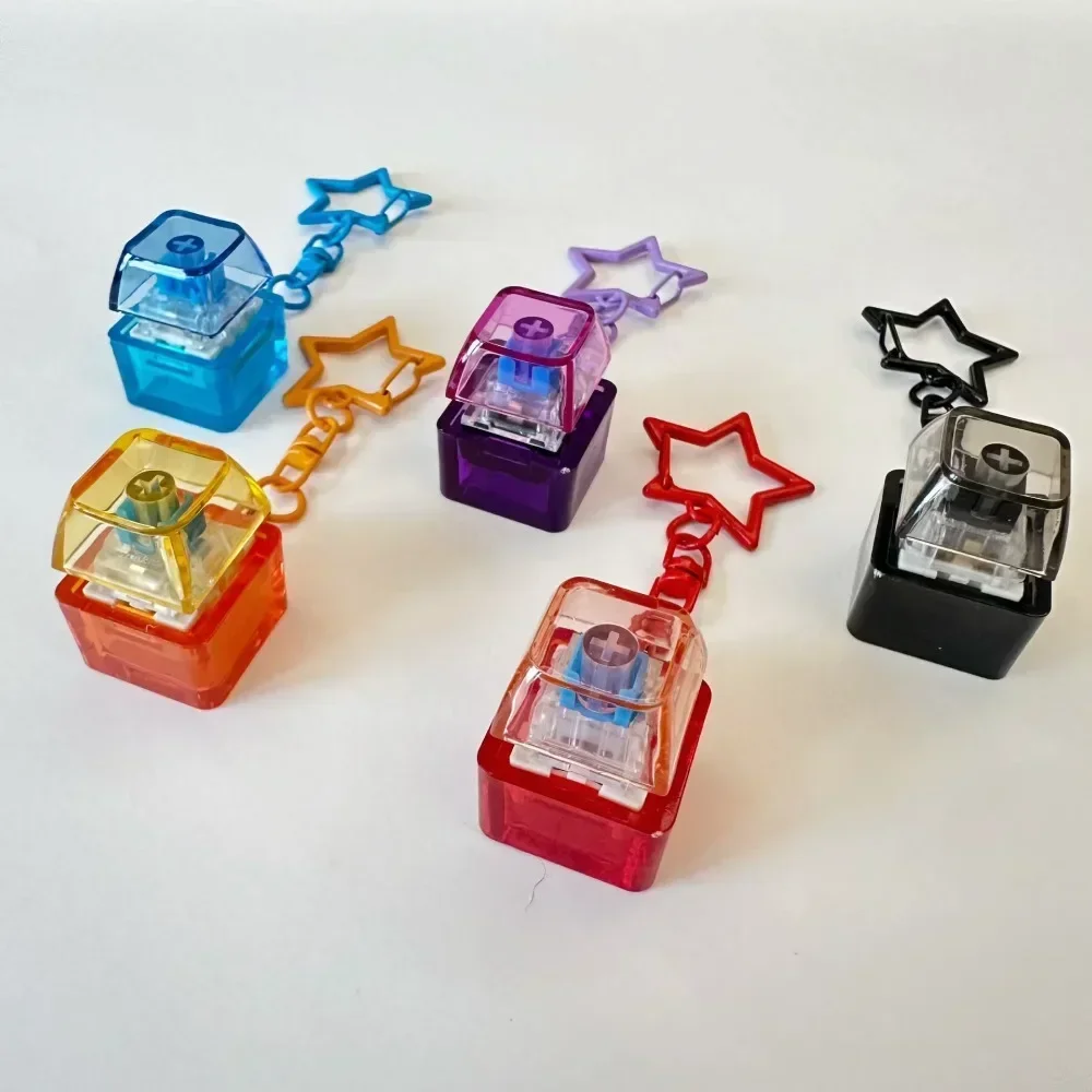 Transparent Star Keyboard Keychain Pendant Decompression Keys Pc Cap Fingertip …