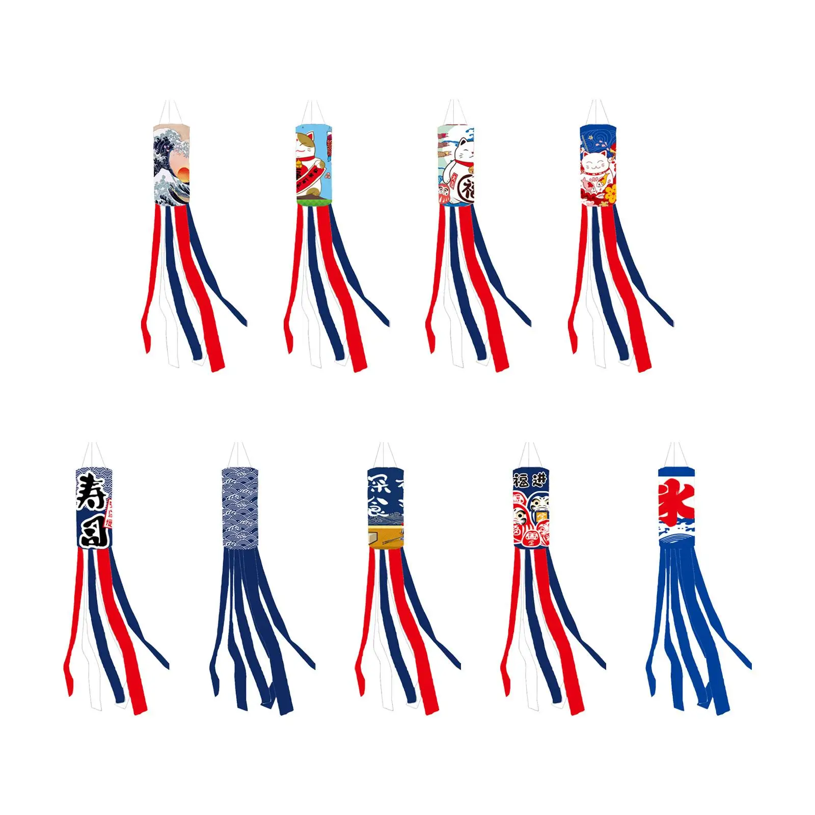 Japanese Carp Windsock Streamer Flag for Sushi Bar Restaurant Festival Home