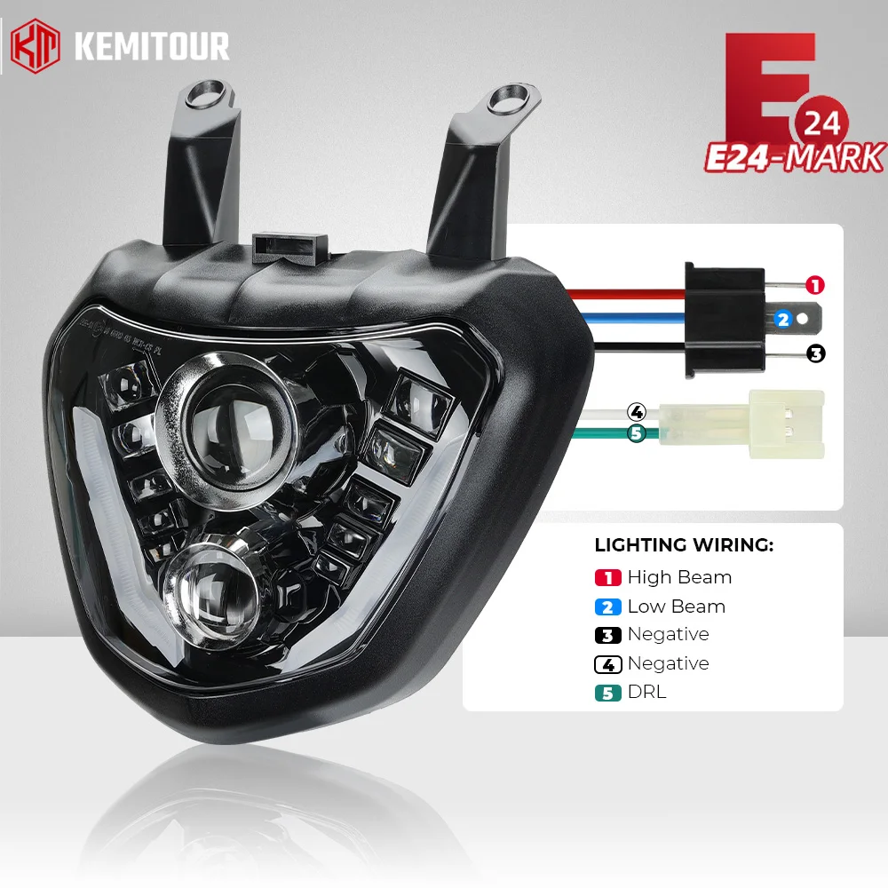 Image of MT 07 Scheinwerfer E-Mark LED-Licht Projektor Frontscheinwerfer DRL Baugruppe Wasserdichte Leuchten für Yamaha MT07 MT-07 FZ07 2014 2015 2016 2017