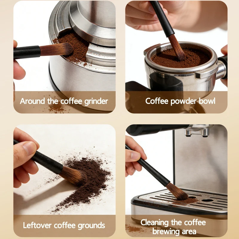 2026 Hard Bristle Coffee Powder Cleaning Brush Plastic Anti-skid Handle Durable Coffee Grinder Brush Coffee Machine Brush Cafe - view 3