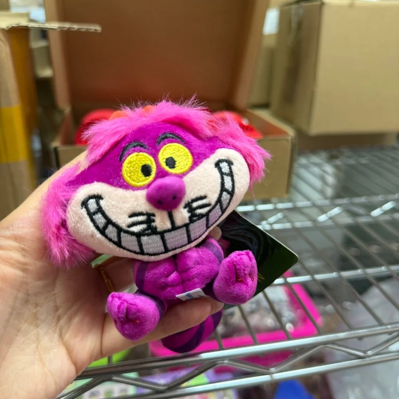 

In Stock Disney Alice Cheshire Cat Plush Fill Keychain Kawaii Car Keychain Pendant Couple Backpack Zipper Decoration Toy Gift