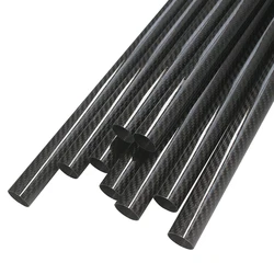 6Pcs 500mm Long Plain Glossy Matte High Quality 3K 100% Full Pipe Carbon Fiber Tube