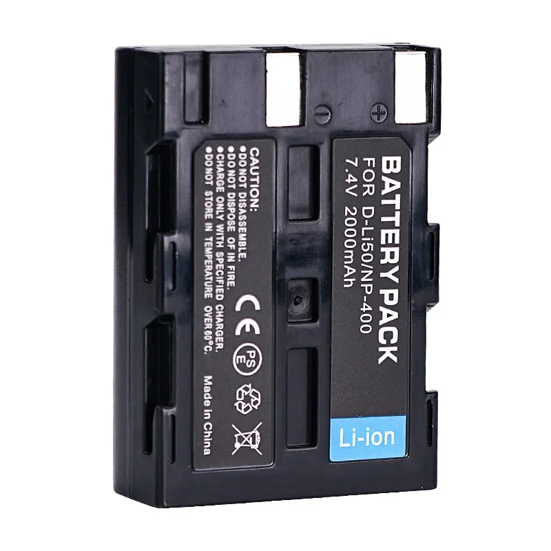 D-Li50 NP-400 2000mAh Akumulator do aparatu Konica Minolta DiMAGE A1 A2 Pentax K10D K20D Dynax 5D 7D Sigma SD15 SD14 — zdjęcie produktu 5