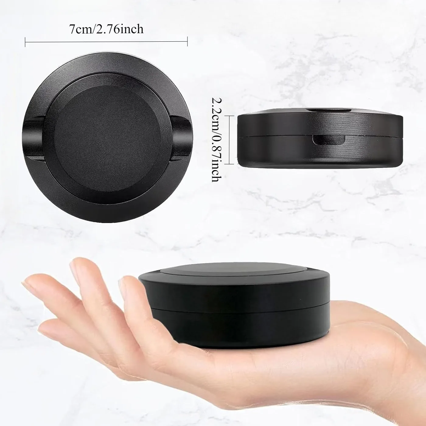 صندوق تخزين التبغ معدني 72 مللي متر حاوية تخزين السفر المحمولة القصدير سنوس علب الألومنيوم أسود اللون 3 طبقات صندوق السعوط ل Snus #3