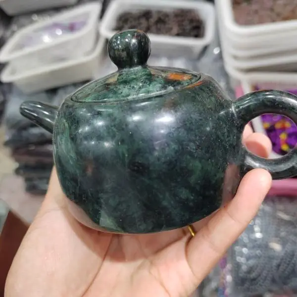 Yao Wangshi Teapot Household Real Jade Pure Jade Dark Jade Teapot Tea Wine Pot