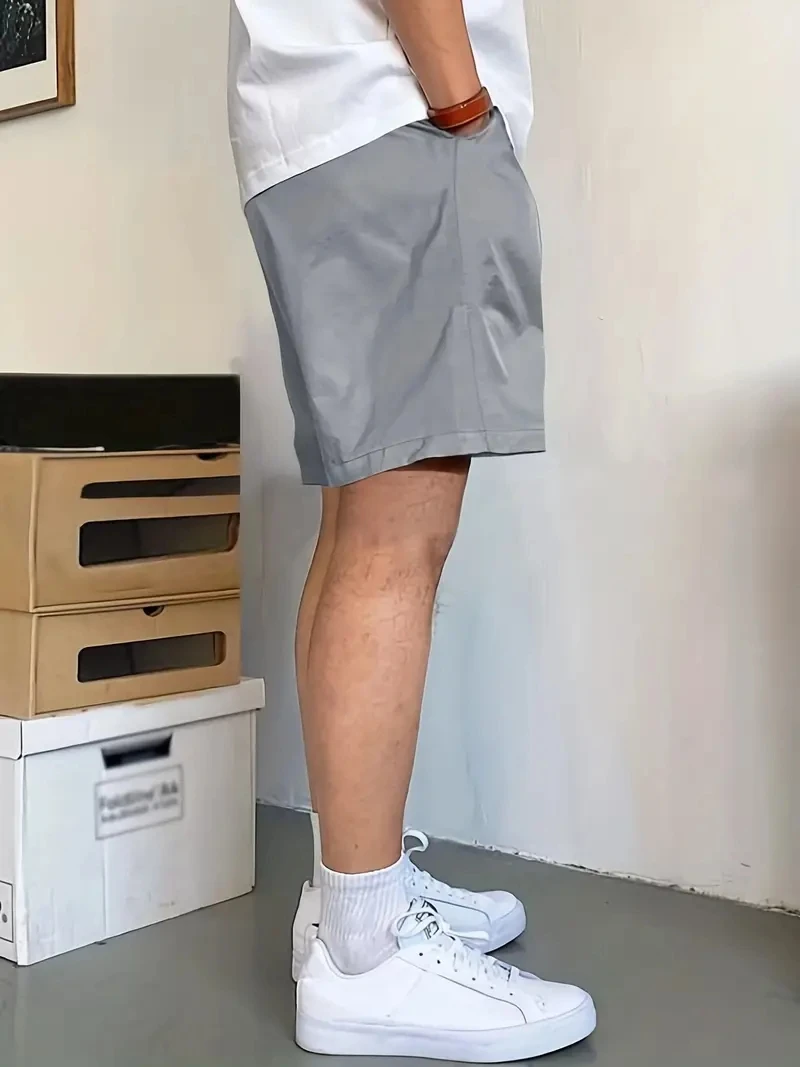 Eua oversized verão sólido shorts masculino tamanho grande cintura elástica shorts outwear preto casual praia ginásio gordinho shorts masculino 50 52