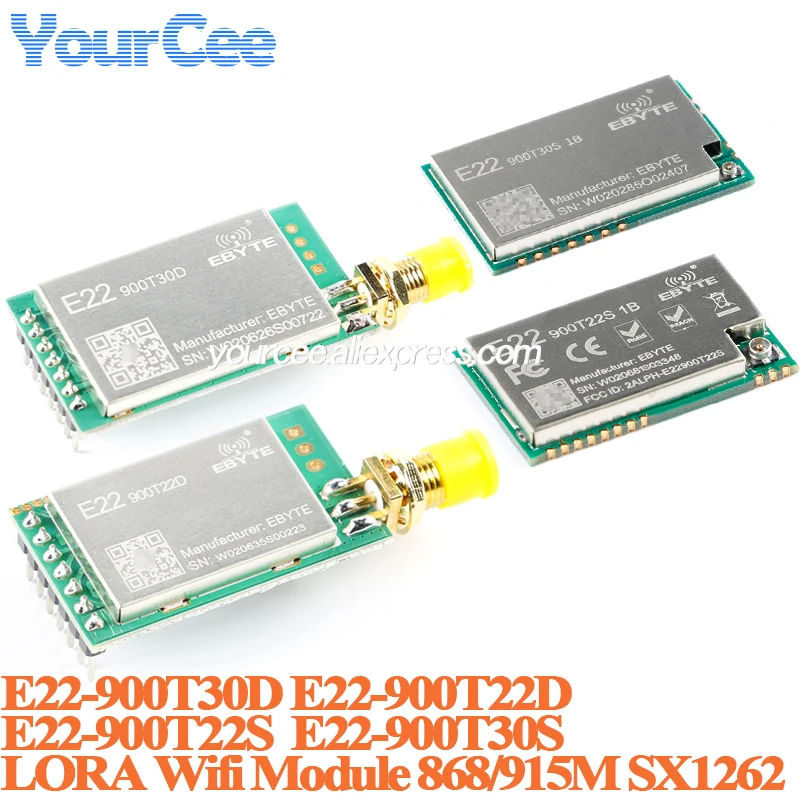 E22-900T22D E22-900T30D LoRa SX1262 WIFI Wireless Module 915M 868MHz 22dBm 30dBm RF 5km 10km UART Serial E22-900T22S E22-900T30S