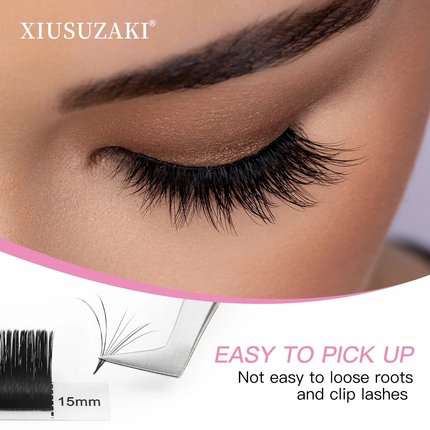 XIUSUZAKI High Precision Fiber Tip Tweezers for Eyelash Extensions Mega Volume Mink Lashes False Eyelashes Makeup Tools Supplier