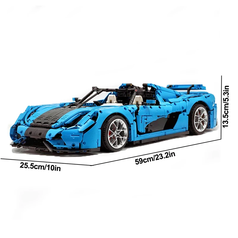MOC T010 ciudad técnica Super deporte coche de carreras Hypercar bloques de construcción rompecabezas juguete educativo regalos de navidad niños