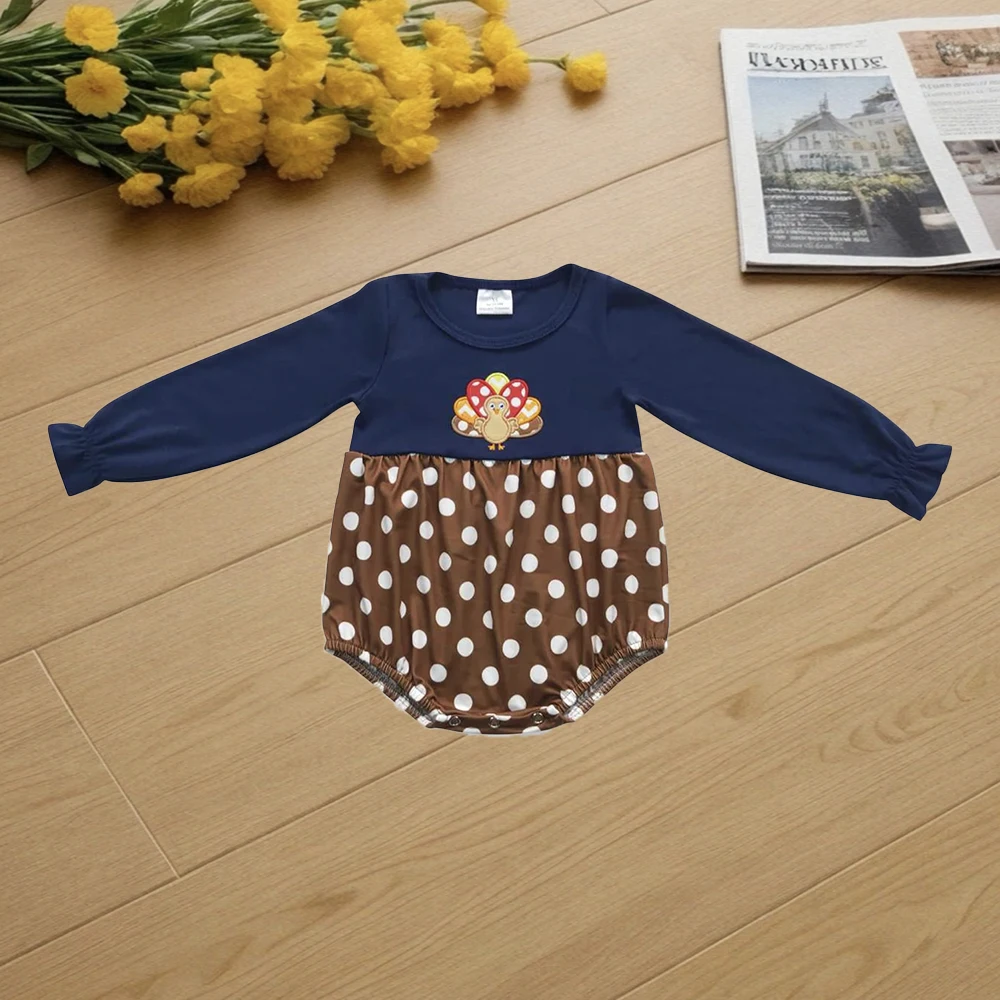 

9.23 Baby Winter Rompers Baby Girls Thanksgiving Turkey Rompers