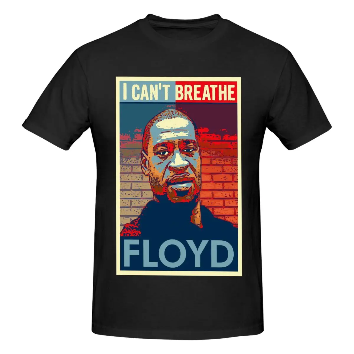 George Floyd I Can't Breathe Men's tight fitting sports T-shirt, Breathable, Oversized print Tee shirt