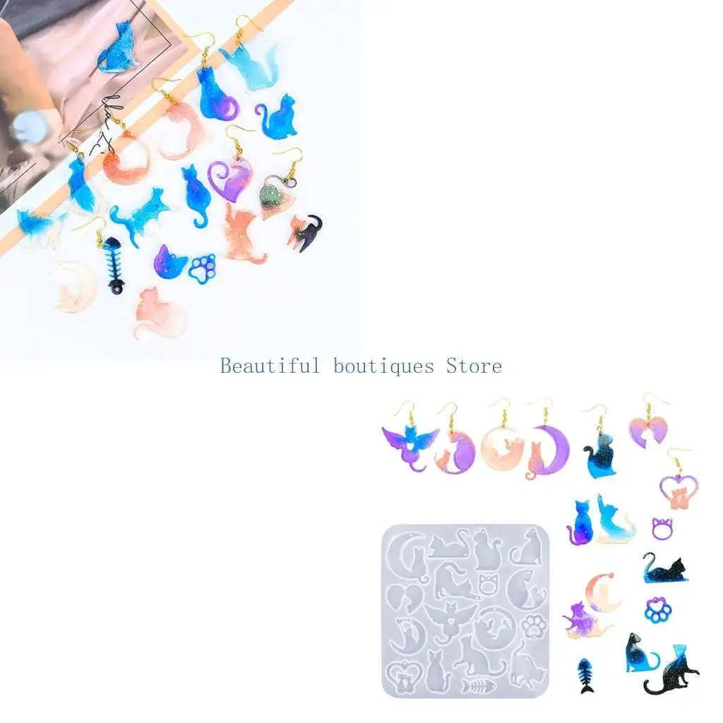 U4LF Silicone Earrings Mold Crafting Moulds Keychain Pendant Molds Silicone Texture Jewelry Molds Perfect for Animal Lovers