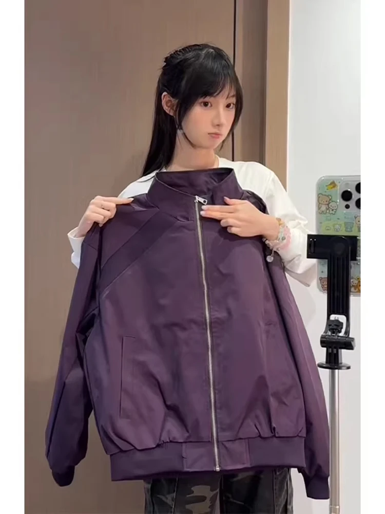 

Мужская весенняя куртка-бомбер Cleanfit Purple American Deconstructed Patchwork с воротником-стойкой, в стиле пэчворк, для бейсбола и авиации