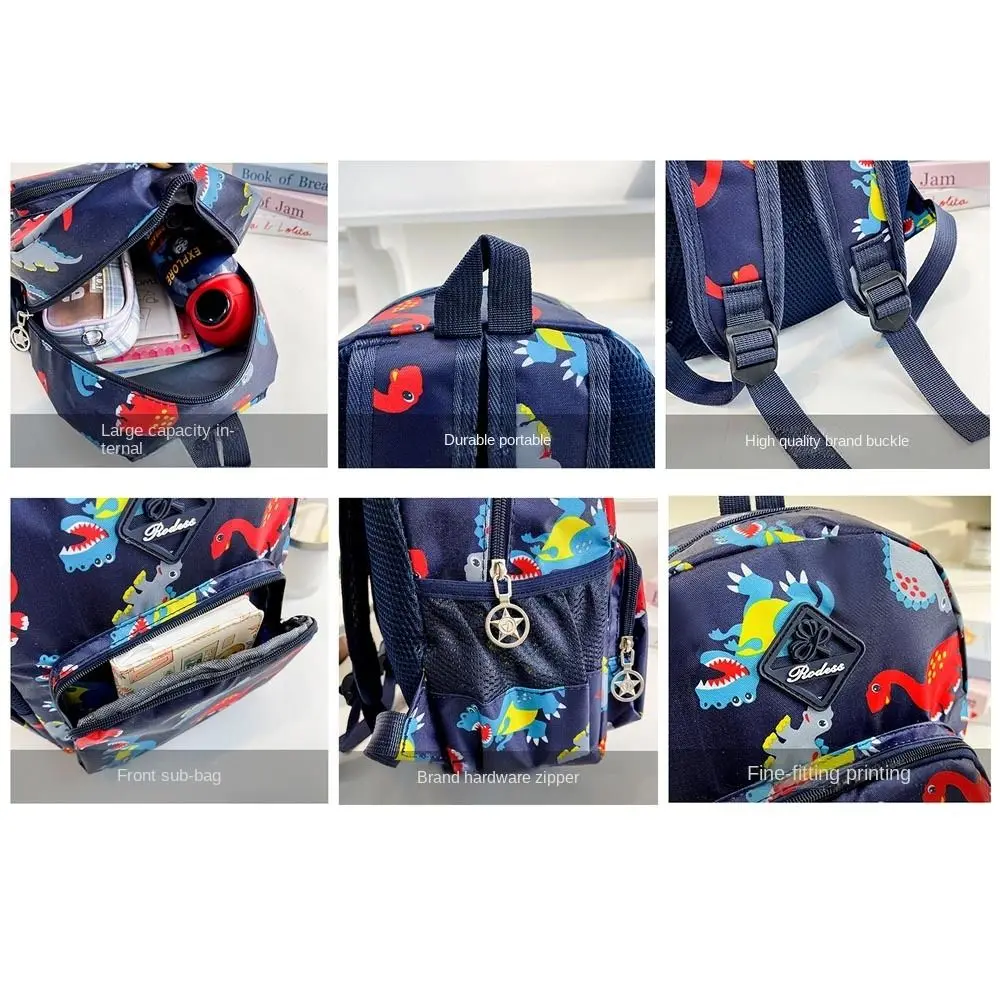 Sac à dos en nylon pour enfants, cartable de maternelle, sac d'école pour tout-petits, dinosaure de dessin animé, nouveau