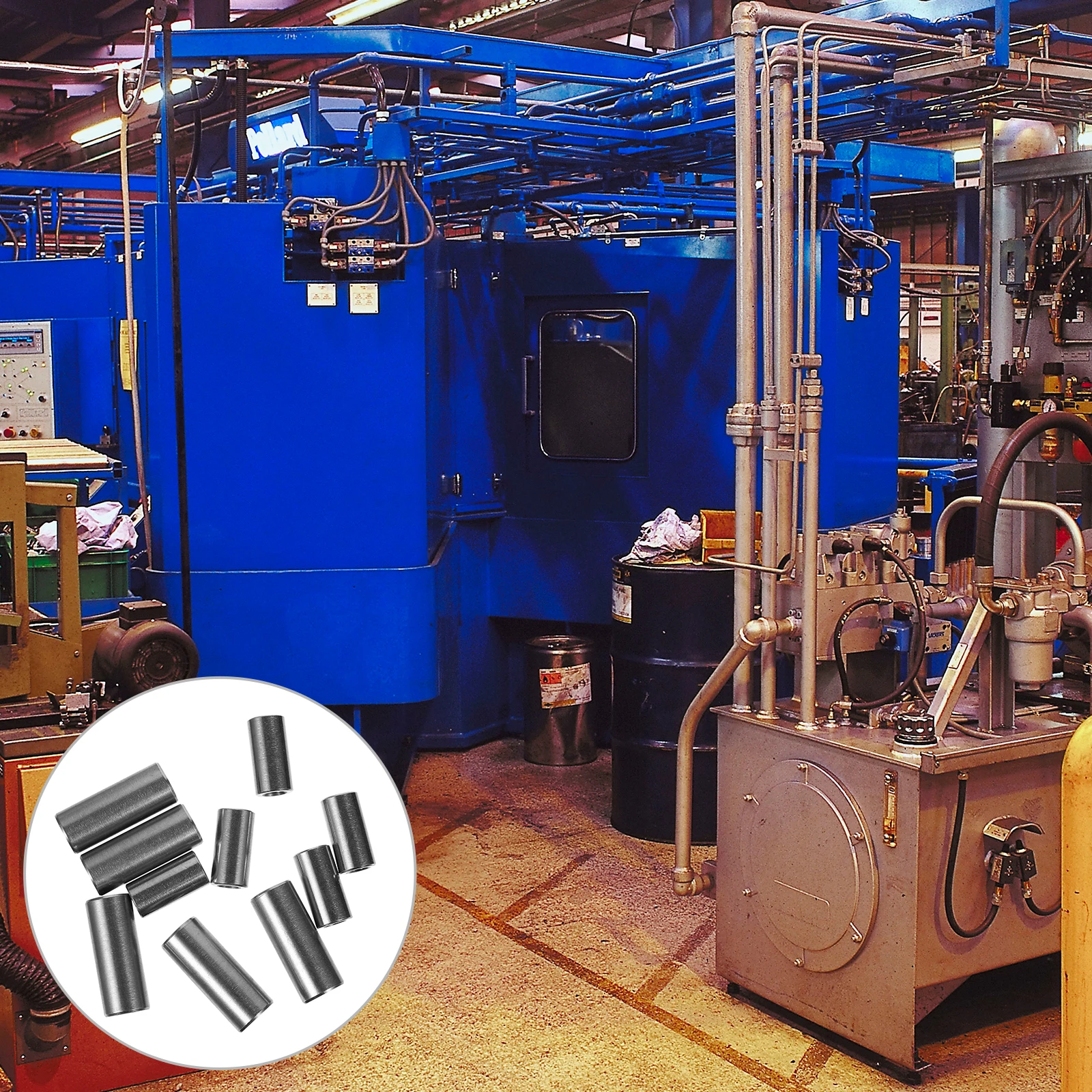 

10 pcs Stainless Steel Coupling Nut Round Sleeve Nuts For Thread Rod Bar High Strength Corrosion Resistant Threaded Sleeve