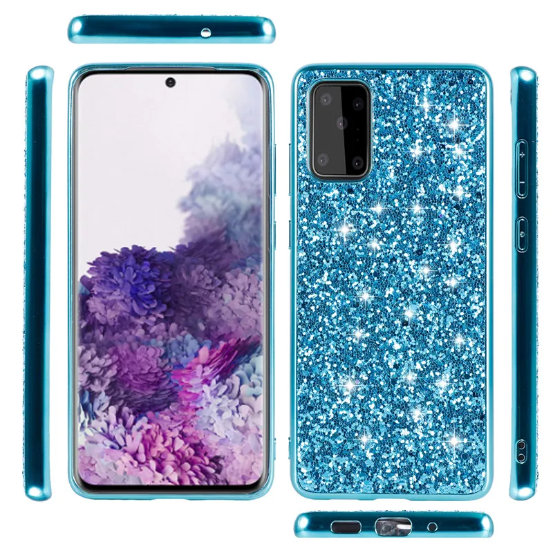 Bling Glitter Case For Samsung Galaxy S21 FE S22 Plus Note 20 Ultra A11 A21 A31 A41 A51 A71 A42 S10 Lite M31S M51 Sequins Cover