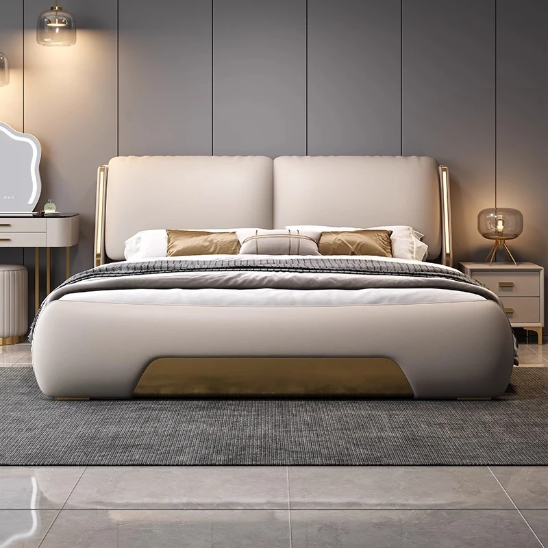 

Pillows Aesthetic Bed Master Bedroom Unique Luxury Headboard Bed Double King Size Frame Letto Matrimoniale House Accessories