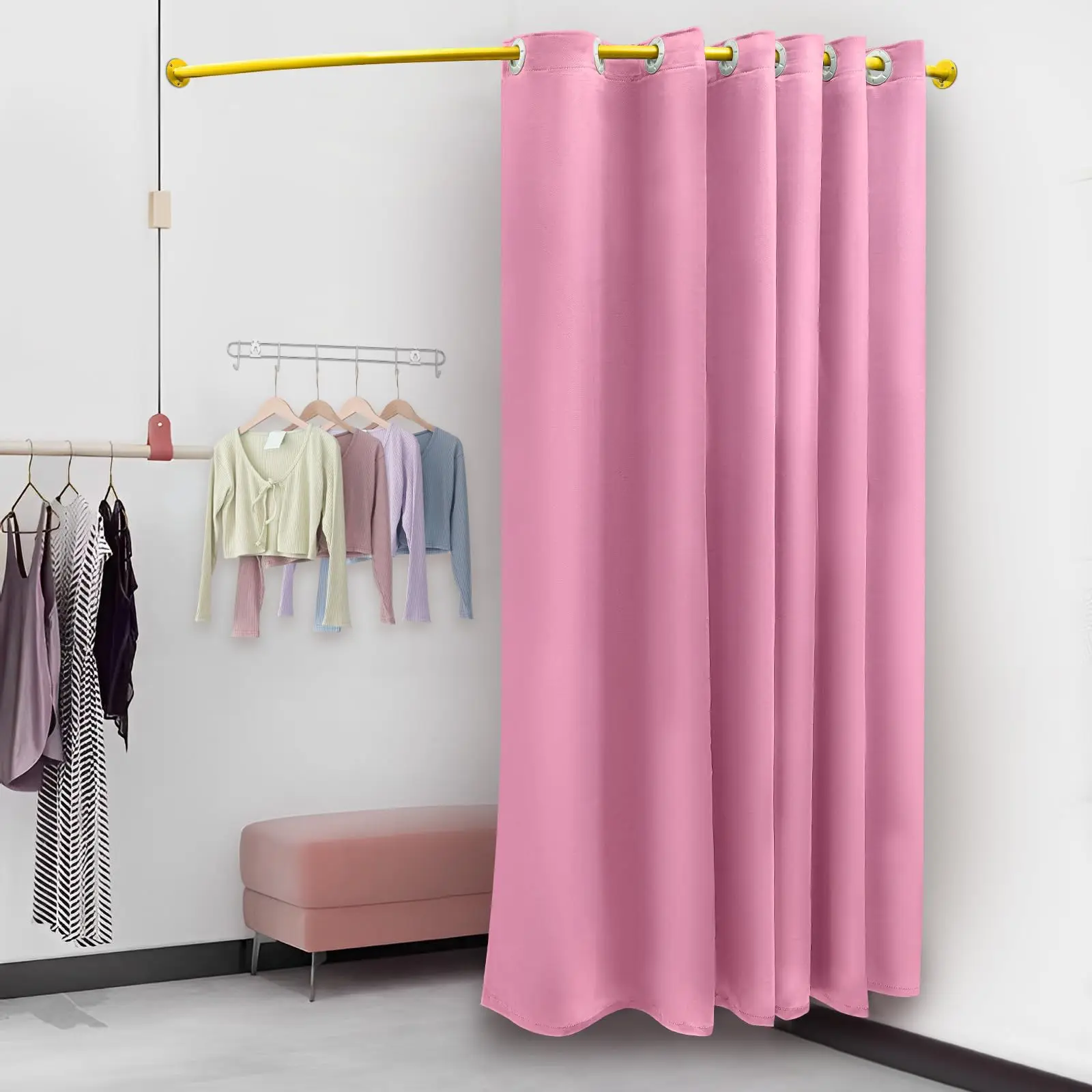 U-образная гардеробная, защита конфиденциальности, перегородка для раздевалки, примерочная и гардеробная для магазина одежды для бутика, перегородка для штор